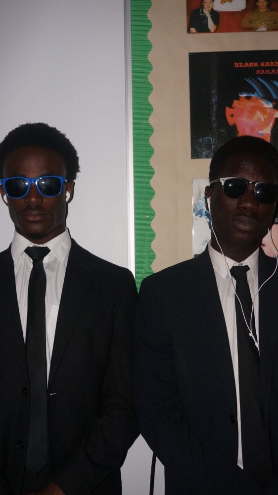 Photoshoot shot 5: suits and sunglasses for the SPOTLIGHT campaign